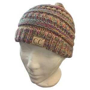 C.C Kids' Cute Warm and Comfy Children's Knit Ski Beanie Hat with Pony Tail Hole